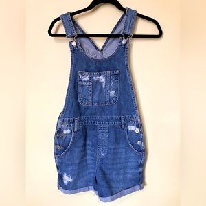 Topshop jeans denim overalls size 4